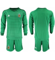 Argentina Blank Green Long Sleeves Goalkeeper Soccer Country Jersey