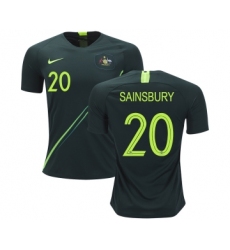 Australia #20 Sainsbury Away Soccer Country Jersey