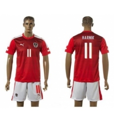 Austria #11 Harnik Red Home Soccer Country Jersey