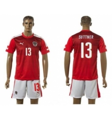 Austria #13 Suttner Red Home Soccer Country Jersey
