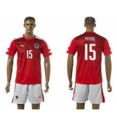 Austria #15 Prodl Red Home Soccer Country Jersey