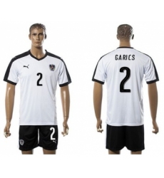 Austria #2 Garics White Away Soccer Country Jersey