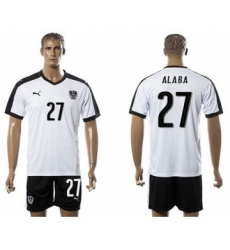 Austria #27 Alaba White Away Soccer Country Jersey