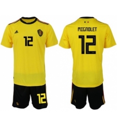 Belgium #12 Mignolet Away Soccer Country Jersey
