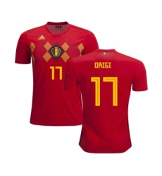 Belgium #17 Origi Red Soccer Country Jersey