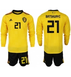Belgium #21 Batshuayi Away Long Sleeves Soccer Country Jersey