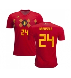 Belgium #24 Kabasele Red Soccer Country Jersey