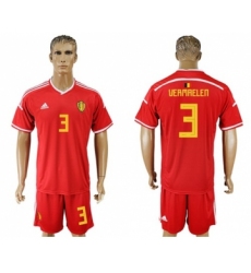 Belgium #3 Vermaelen Red Home Soccer Country Jersey
