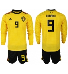Belgium #9 Lukaku Away Long Sleeves Soccer Country Jersey