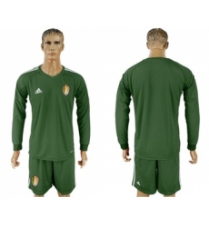 Belgium Blank Army Green Long Sleeves Goalkeeper Soccer Country Jersey