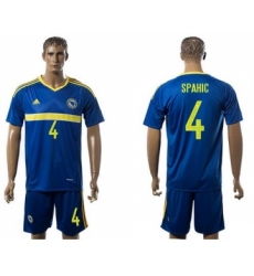 Bosnia Herzegovina #4 Spahic Home Soccer Country Jersey