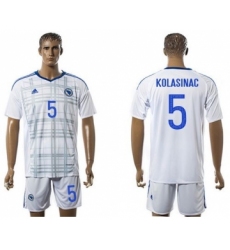 Bosnia Herzegovina #5 Kolasinac Away Soccer Country Jersey