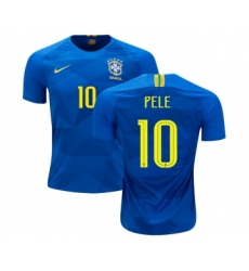 Brazil #10 Pele Away Soccer Country Jersey