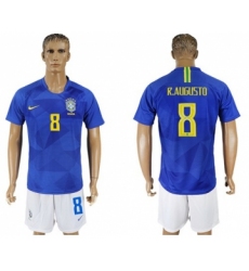Brazil #8 R.Augusto Away Soccer Country Jersey