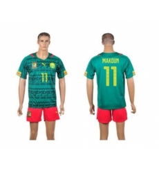 Cameroon #11 Makoun Home World Cup Soccer Country Jersey