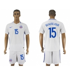 Chile #15 Beausejour Away Soccer Country Jersey
