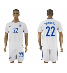 Chile #22 Henriquez Away Soccer Country Jersey