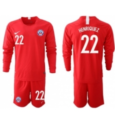 Chile #22 Henriquez Home Long Sleeves Soccer Country Jersey