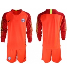 Chile Blank Red Goalkeeper Long Sleeves Soccer Country Jersey