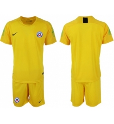 Chile Blank Yellow Goalkeeper Soccer Country Jersey
