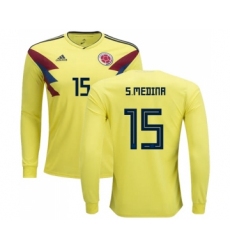Colombia #15 S.Medina Home Long Sleeves Soccer Country Jersey