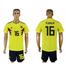 Colombia #16 M.Borja Home Soccer Country Jersey