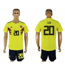 Colombia #20 Gio Home Soccer Country Jersey
