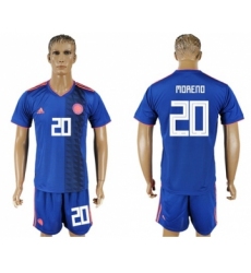 Colombia #20 Moreno Away Soccer Country Jersey
