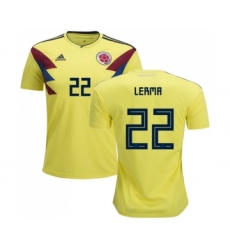 Colombia #22 Lerma Home Soccer Country Jersey