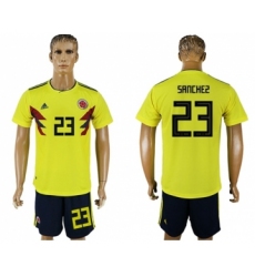 Colombia #23 Sanchez Home Soccer Country Jersey