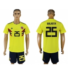 Colombia #25 Balanta Home Soccer Country Jersey