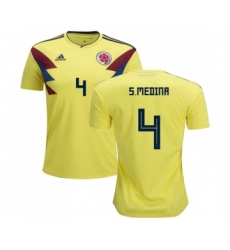 Colombia #4 S.Medina Home Soccer Country Jersey