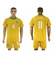 Cote d'lvoire #11 Drogba Home Soccer Country Jersey