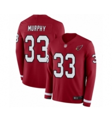 Men's Arizona Cardinals #33 Byron Murphy Limited Red Therma Long Sleeve Football Jersey