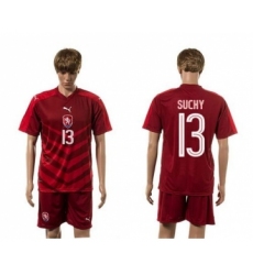 Czech #13 Suchy Red Home Soccer Country Jersey