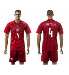 Czech #4 Bartosak Red Home Soccer Country Jersey