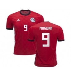 Egypt #9 Marwan Red Home Soccer Country Jersey