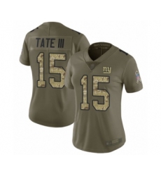 Women's New York Giants #15 Golden Tate III Limited Olive Camo 2017 Salute to Service Football Jersey