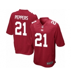 Men's New York Giants #21 Jabrill Peppers Game Red Alternate Football Jersey