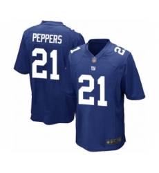 Men's New York Giants #21 Jabrill Peppers Game Royal Blue Team Color Football Jersey