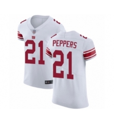 Men's New York Giants #21 Jabrill Peppers White Vapor Untouchable Elite Player Football Jersey