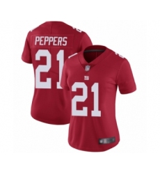 Women's New York Giants #21 Jabrill Peppers Red Alternate Vapor Untouchable Limited Player Football Jersey