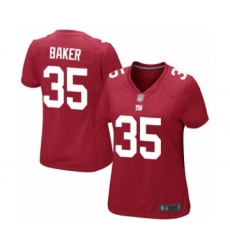 Women's New York Giants #35 Deandre Baker Game Red Alternate Football Jersey