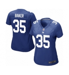 Women's New York Giants #35 Deandre Baker Game Royal Blue Team Color Football Jersey
