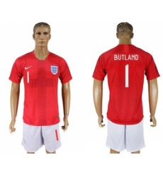 England #1 Butland Away Soccer Country Jersey