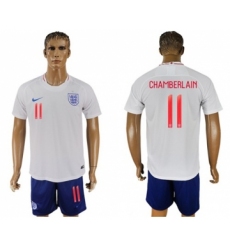 England #11 Chamberlain Home Soccer Country Jersey