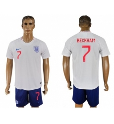 England #7 Beckham Home Soccer Country Jersey