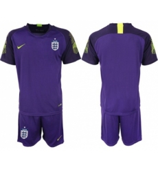 England Blank Purple Goalkeeper Soccer Country Jersey