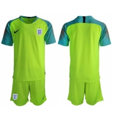England Blank Shiny Green Goalkeeper Soccer Country Jersey