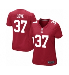 Women's New York Giants #37 Julian Love Game Red Alternate Football Jersey